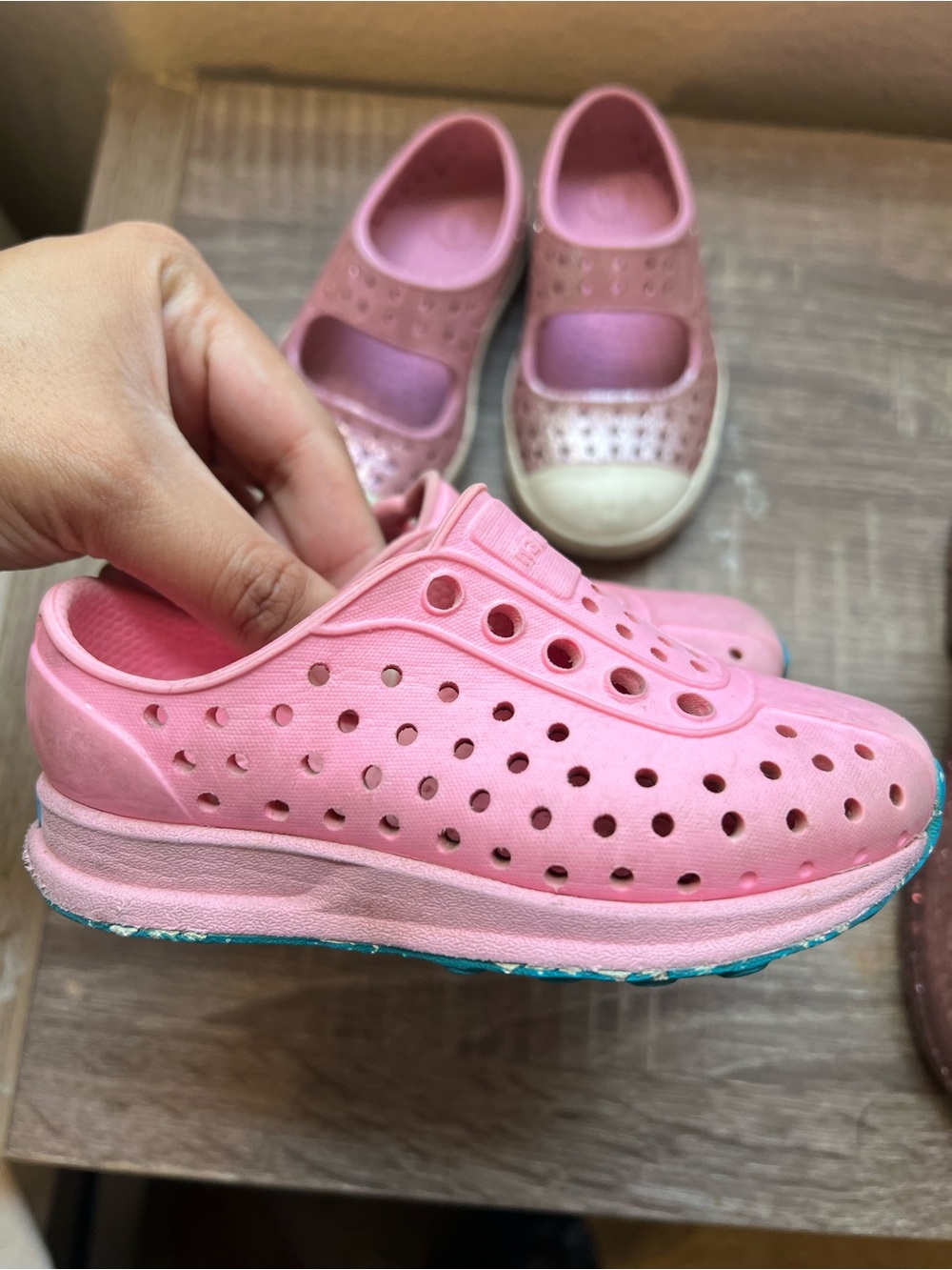 Native Shoes Kids Pink Slip-On Water Shoe with Perforated Upper